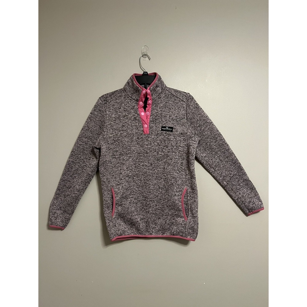 Simply Southern Womens Gray Pink Marled Quarter Snap Pullover Fleece Sweater‎ PM - Picture 2 of 15